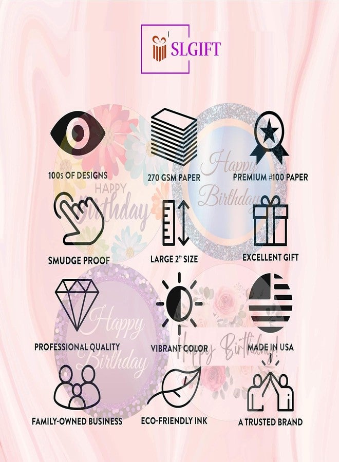 SLGIFT ملصقات فينيل بتصميم عيد ميلاد سعيد من SLGIFT، ملصقات فينيل ذاتية اللصق، 40 قطعة، ملصقات دائرية 2 × 2 بوصة، 4 تصاميم فريدة، R196 - Image 5